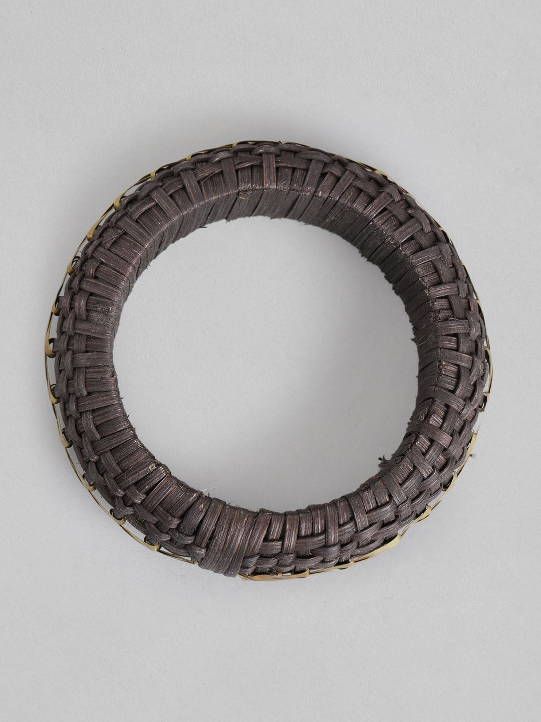 Women Black & Gold-Toned Wood Bangle-Style Bracelet