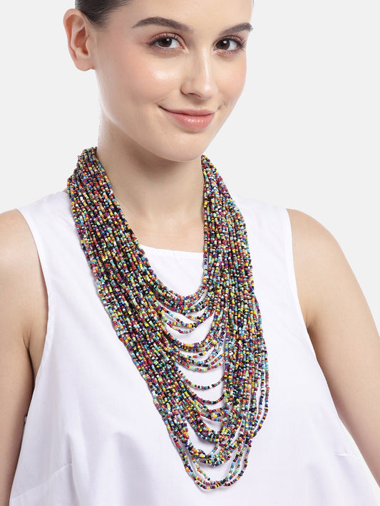 Beaded Multi-Layered Statement Necklace
