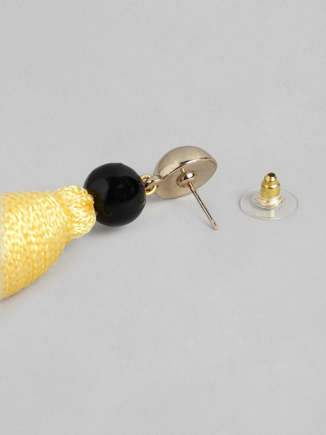 Yellow & Black Contemporary Drop Earrings