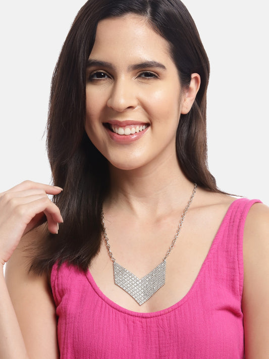 RICHEERA Brass Silver-Plated Necklace