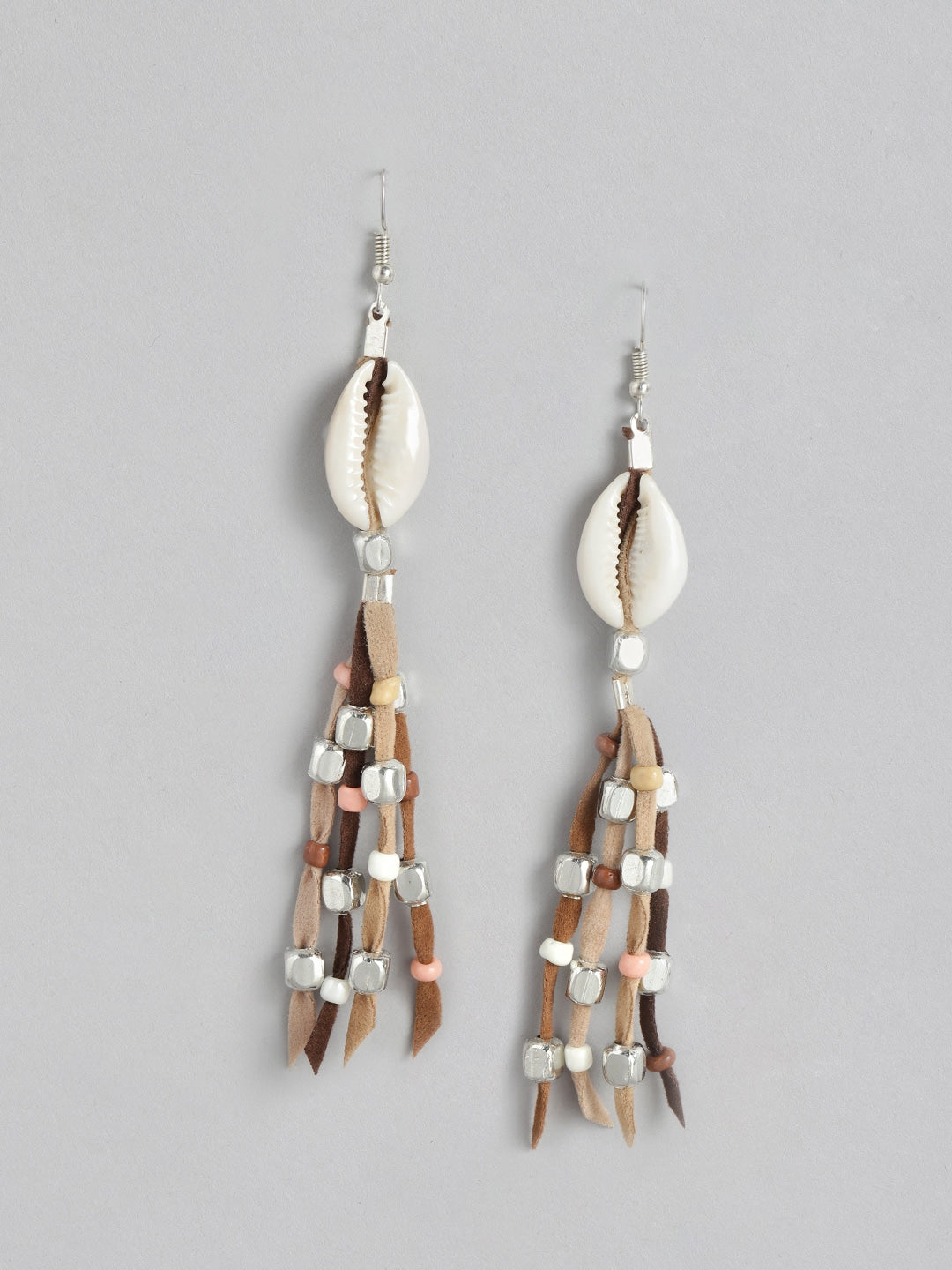 Brown Teardrop Shaped Drop Earrings