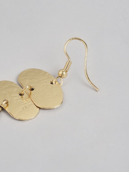 Gold-Toned Contemporary Drop Earrings