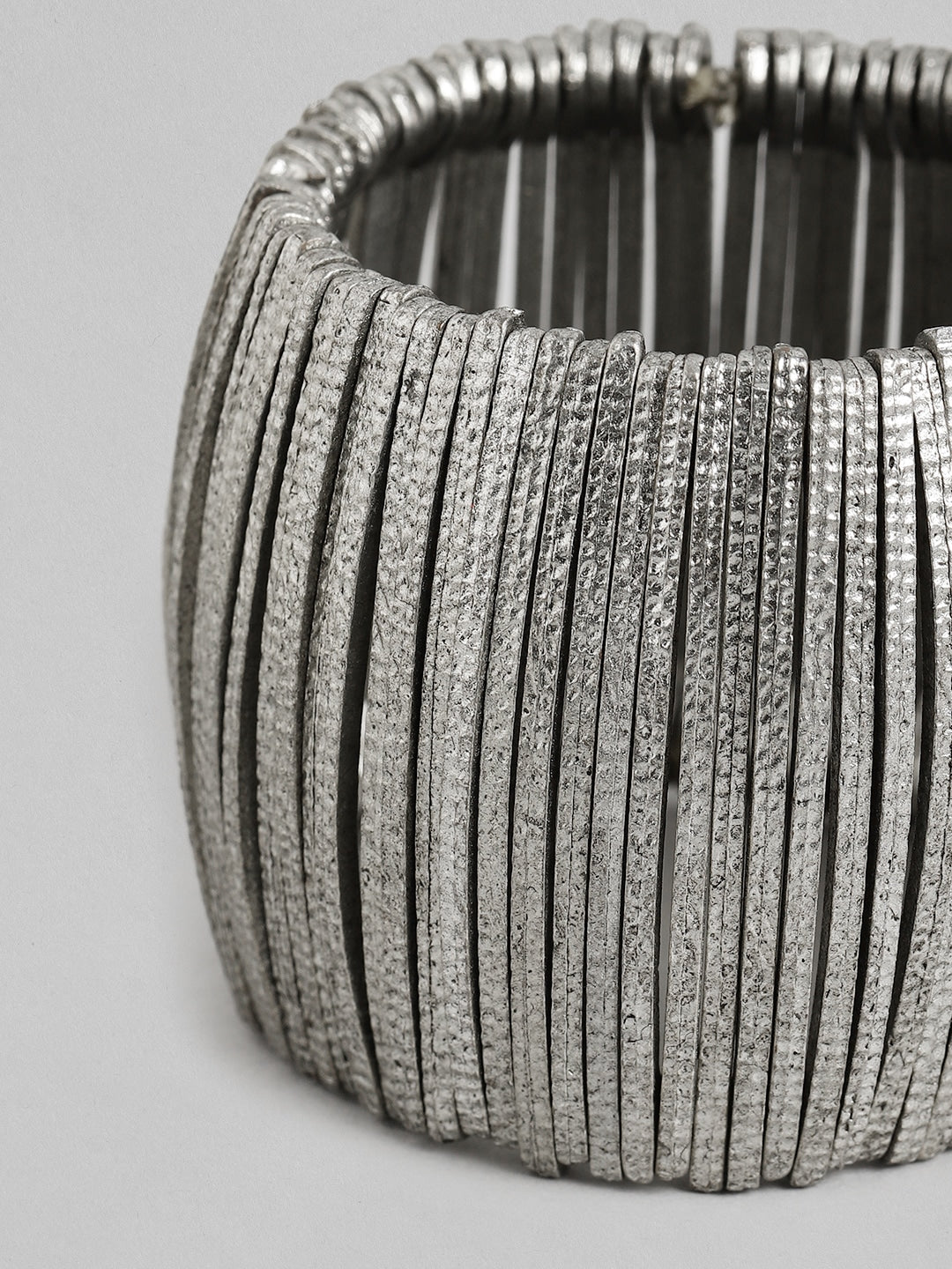 Women Silver-Toned Silver-Plated Bangle-Style Bracelet