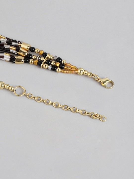 RICHEERA White & Gold-Toned Layered Necklace