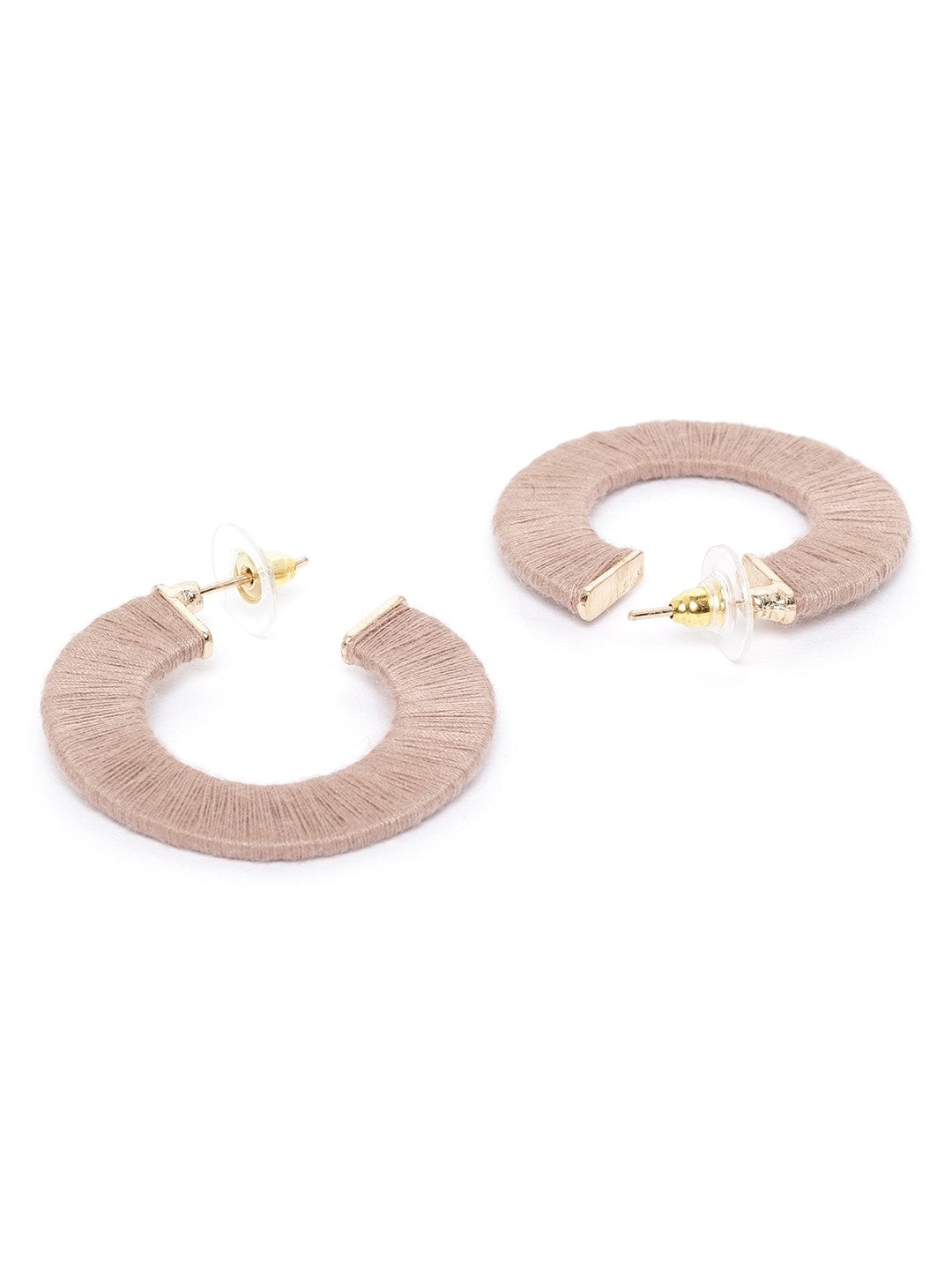 Dusty Pink Circular Half Hoop Earrings