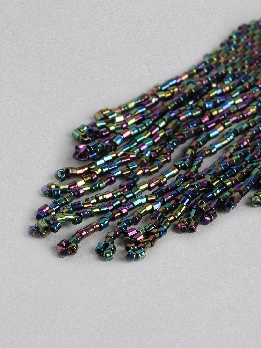 Multicoloured Feather Shaped Drop Earrings