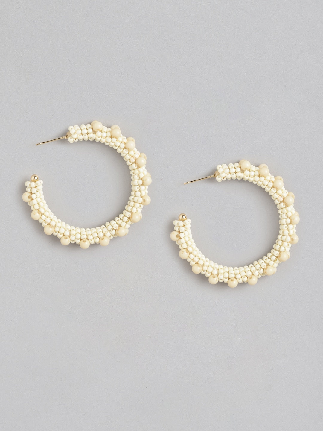 Off White Circular Half Hoop Earrings