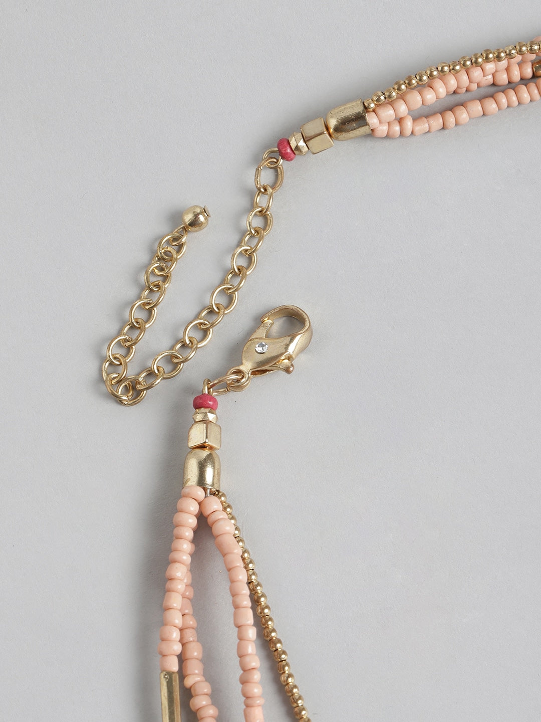 Red & Gold-Toned Layered Necklace