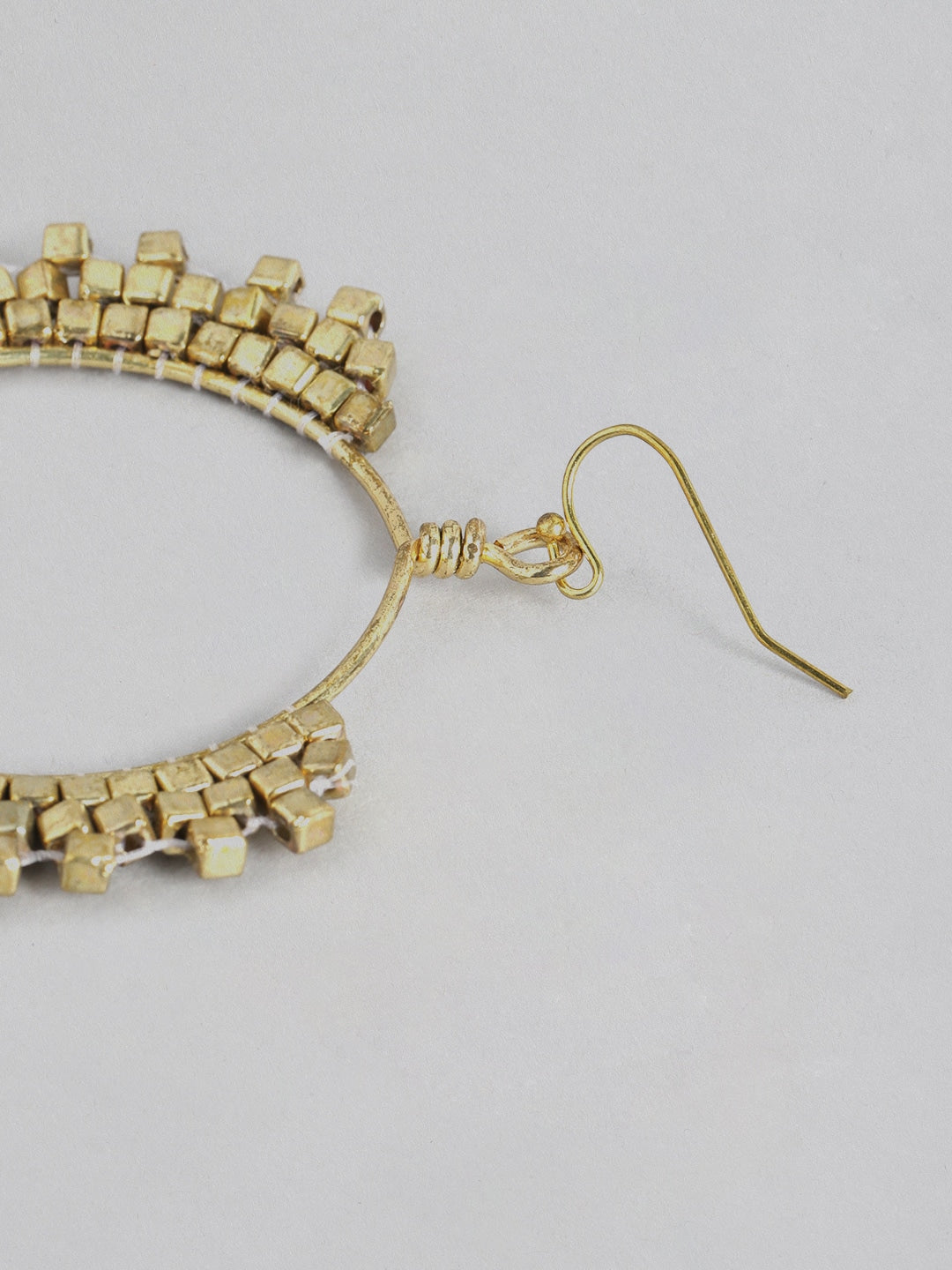 Gold-Toned Circular Drop Earrings