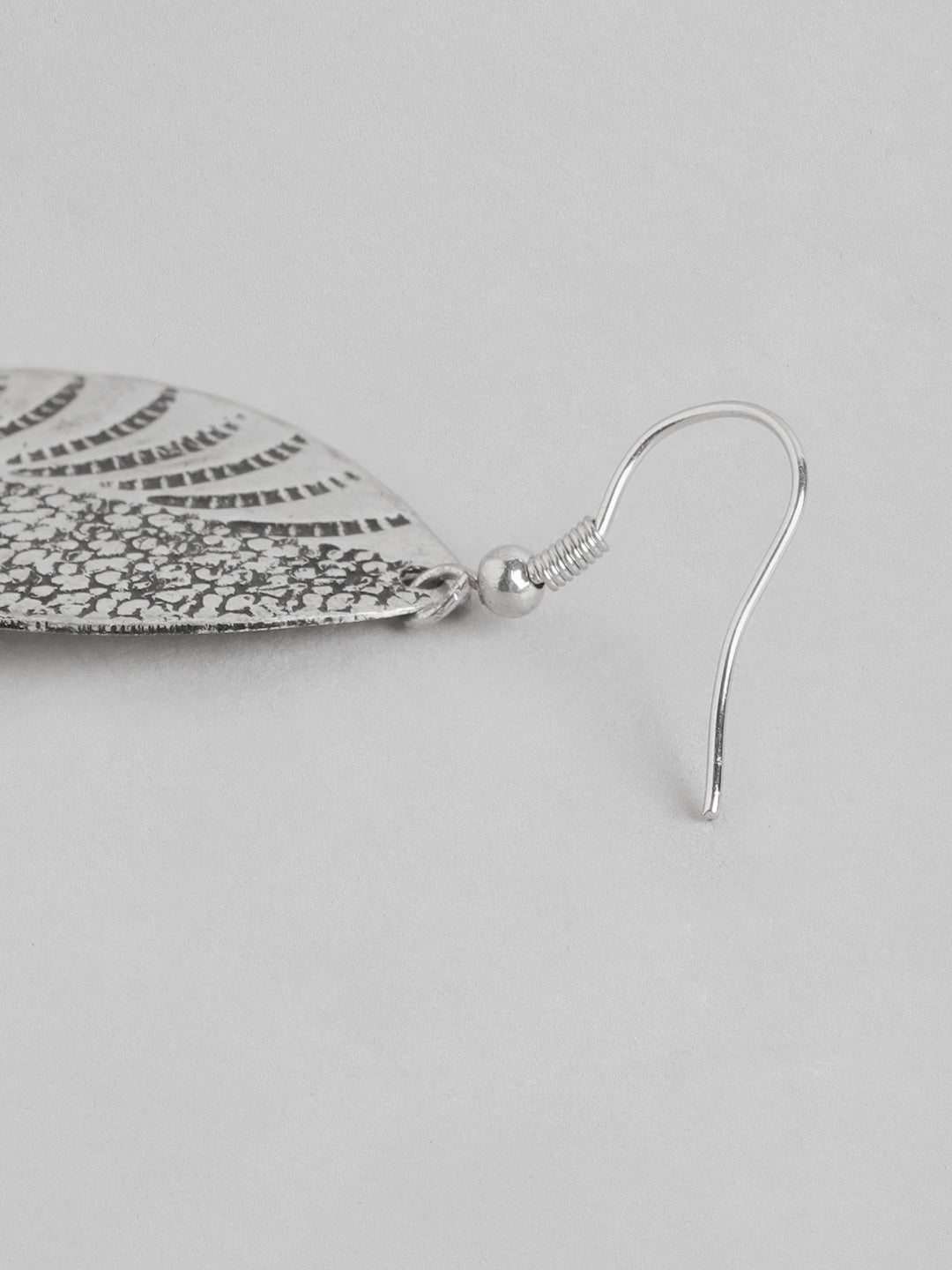 Silver-Plated Leaf Shaped Drop Earrings