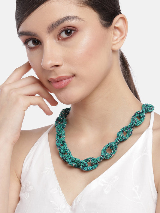 Green & Blue Beaded Necklace