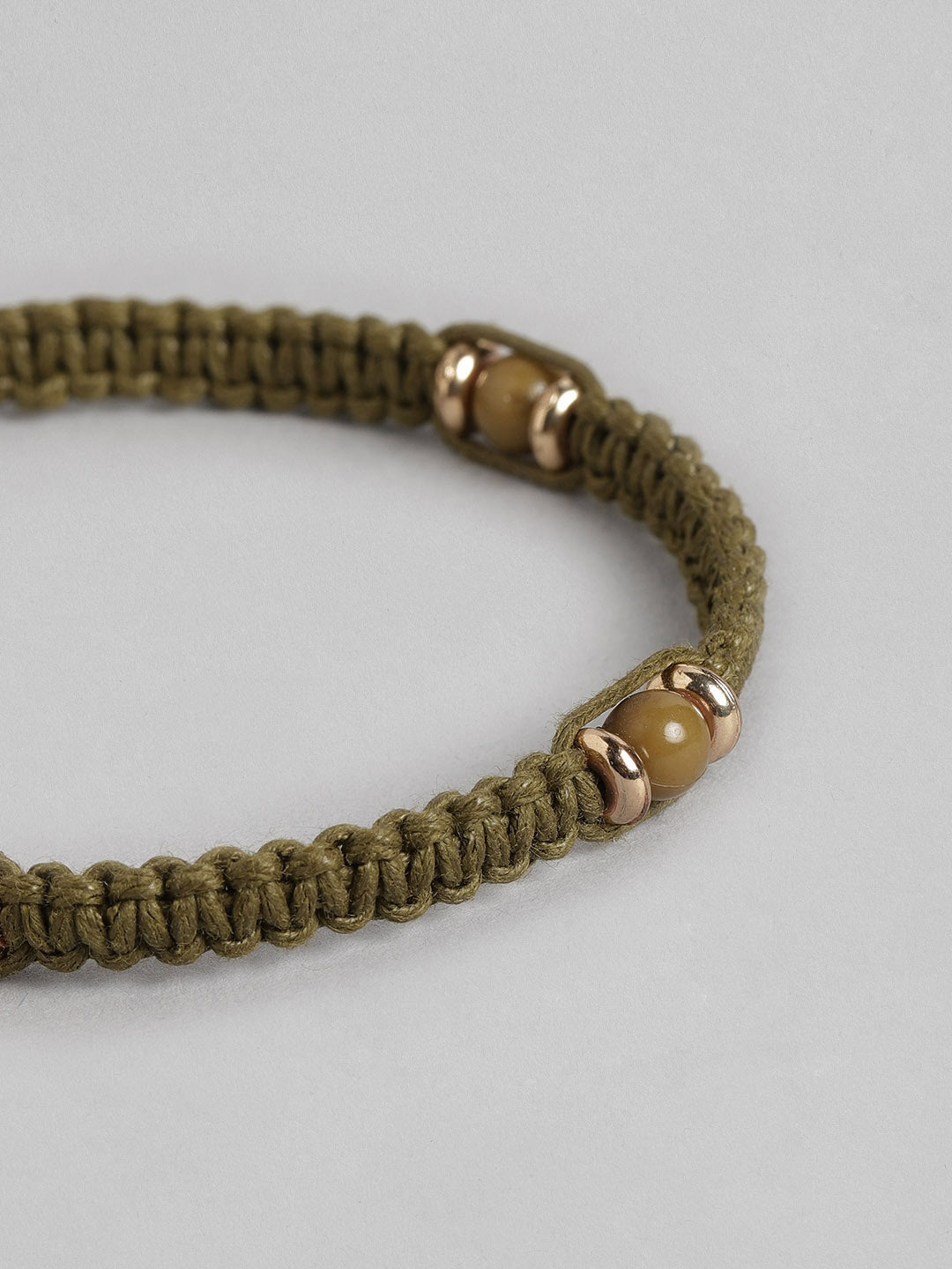 Women Green & Gold-Toned Braided Bracelet