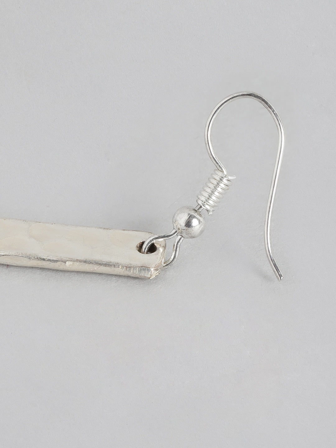 Silver-Toned Teardrop Shaped Drop Earrings