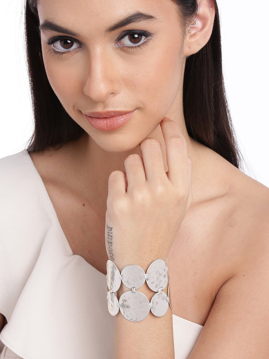 Women Silver-Toned Cuff Bracelet