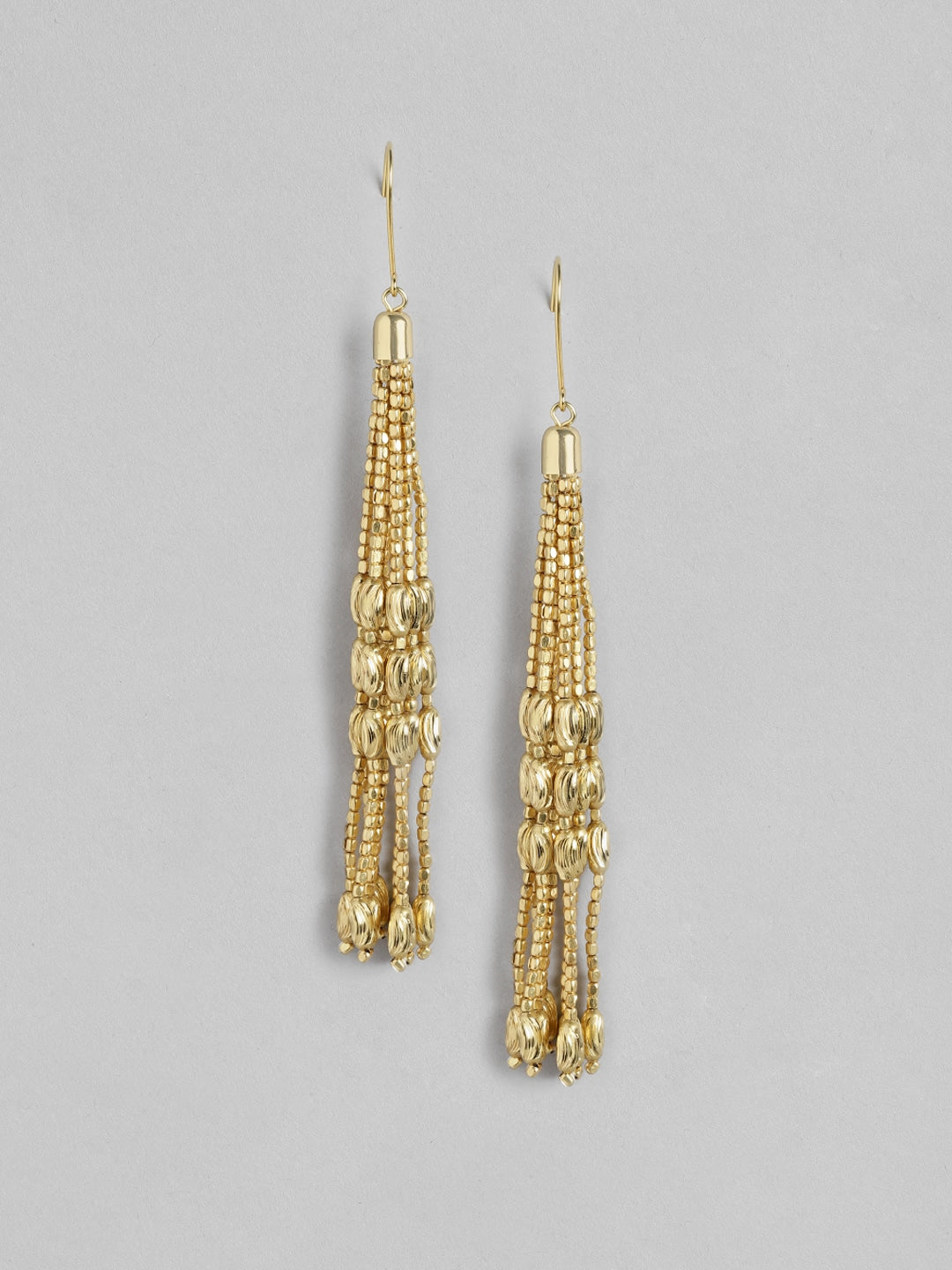 Gold-Plated Teardrop Shaped Drop Earrings