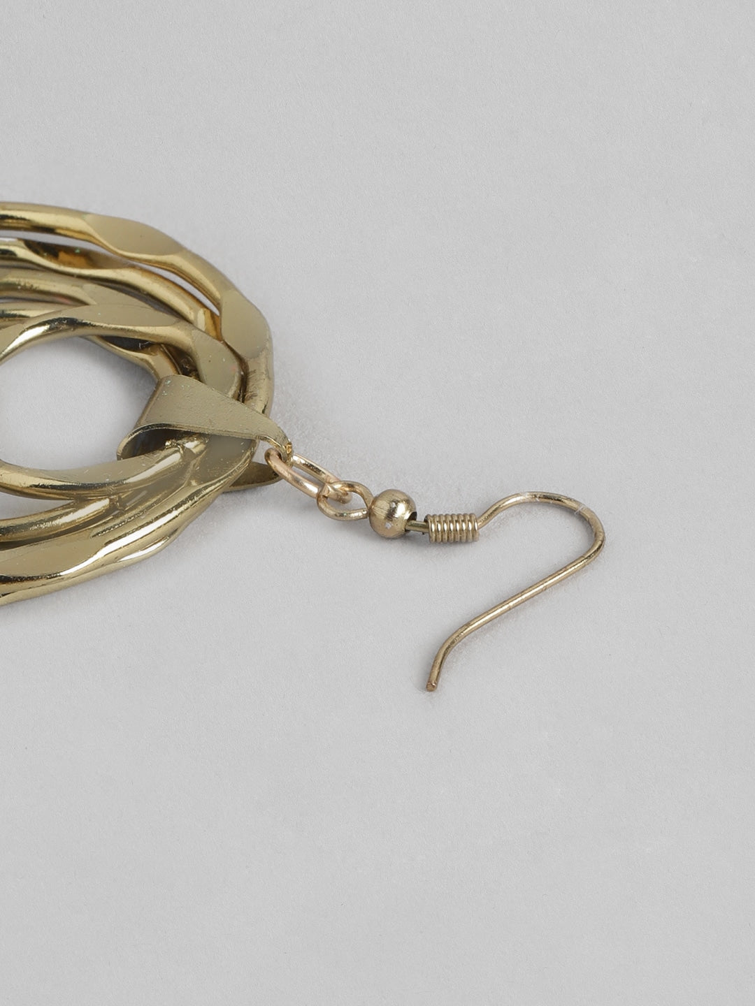 Gold-Plated Circular Drop Earrings