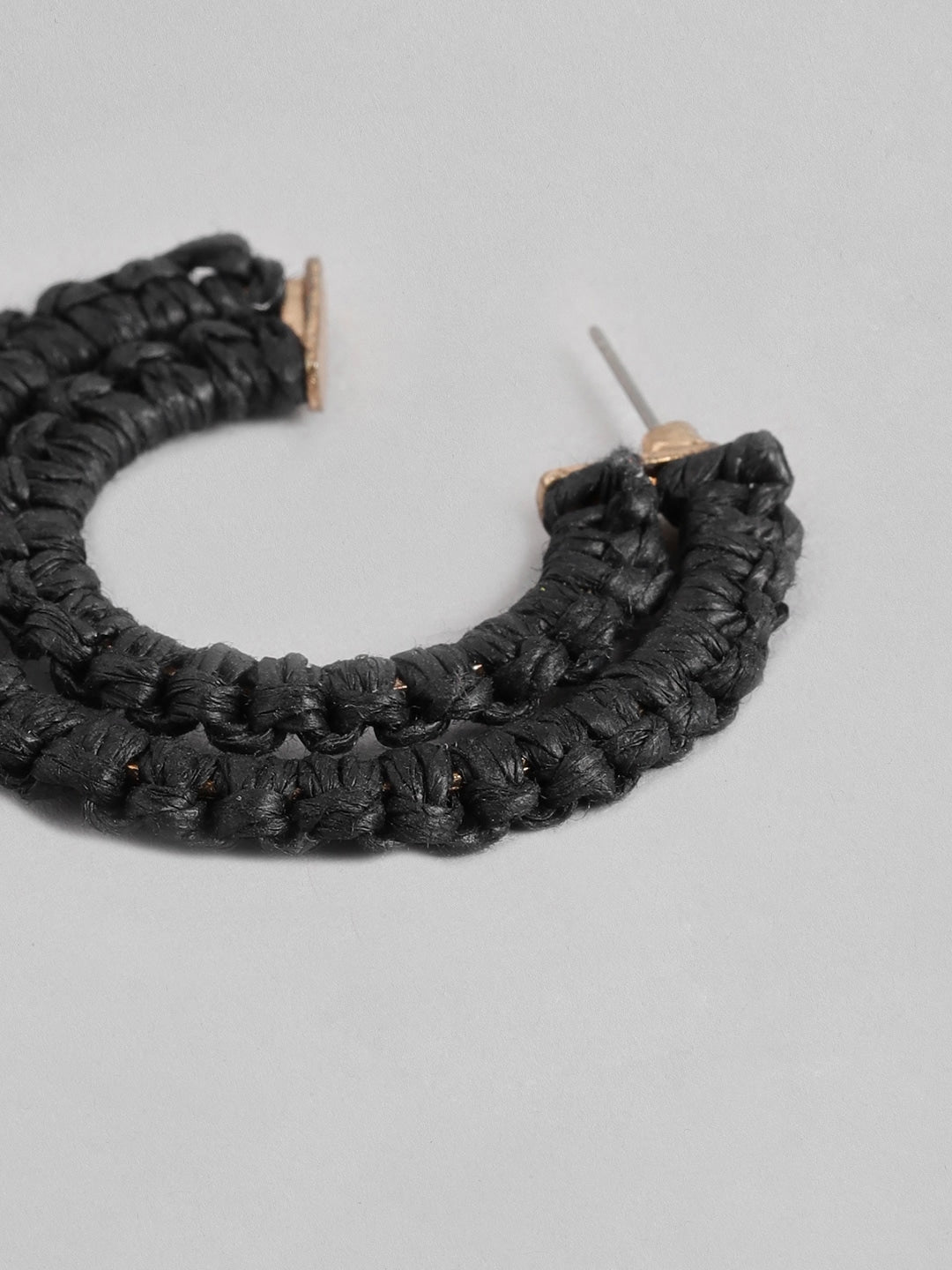 Black Crescent Shaped Half Hoop Earrings