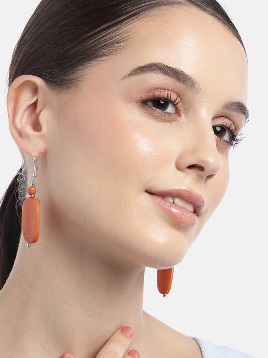 Silver-Plated Teardrop Shaped Drop Earrings