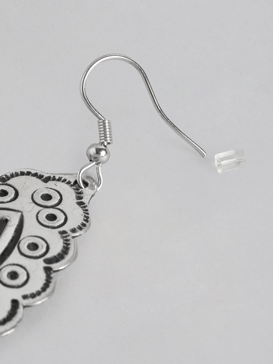 Silver-Plated Contemporary Drop Earrings