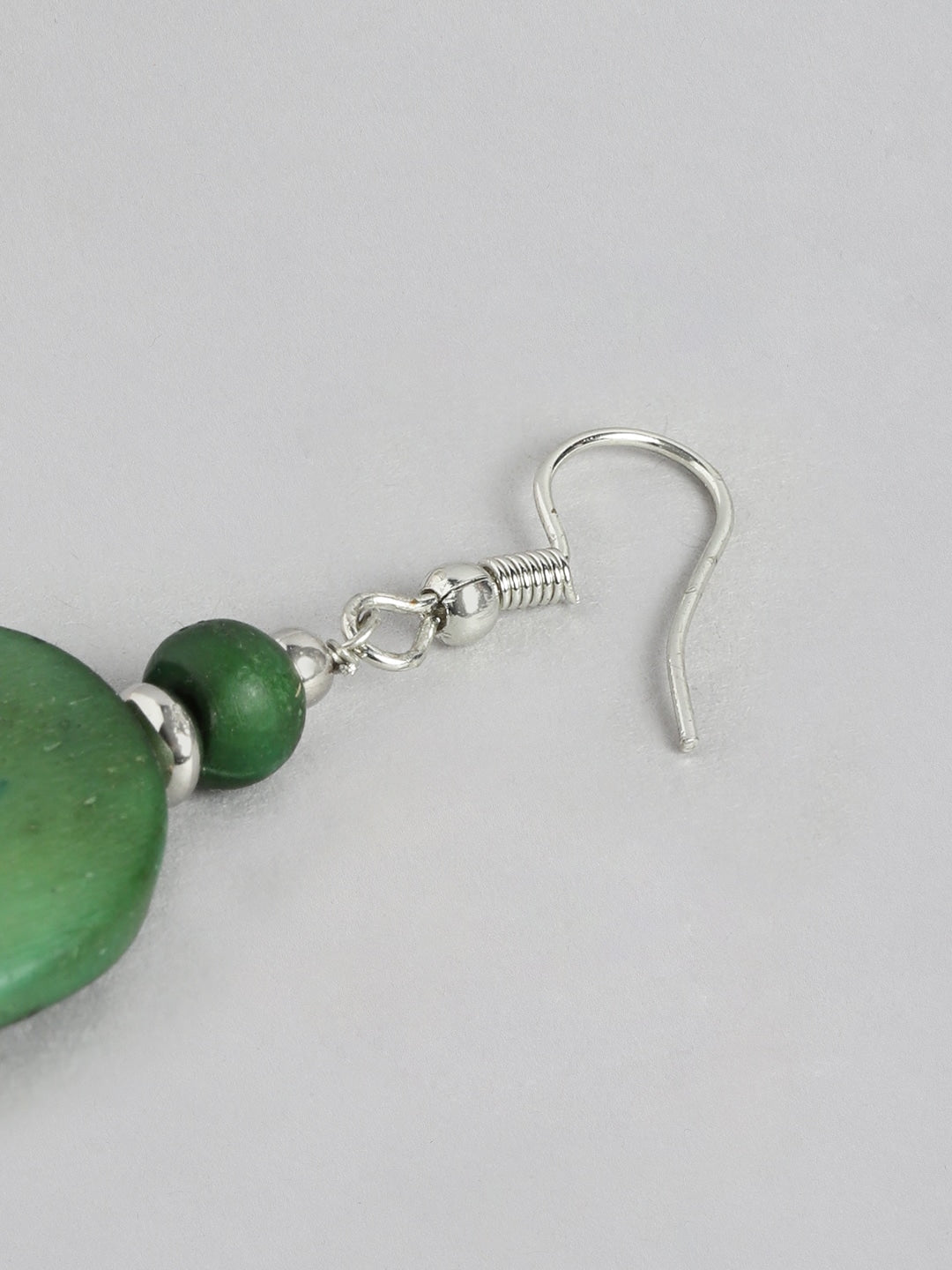 Silver-Plated Teardrop Shaped Drop Earrings