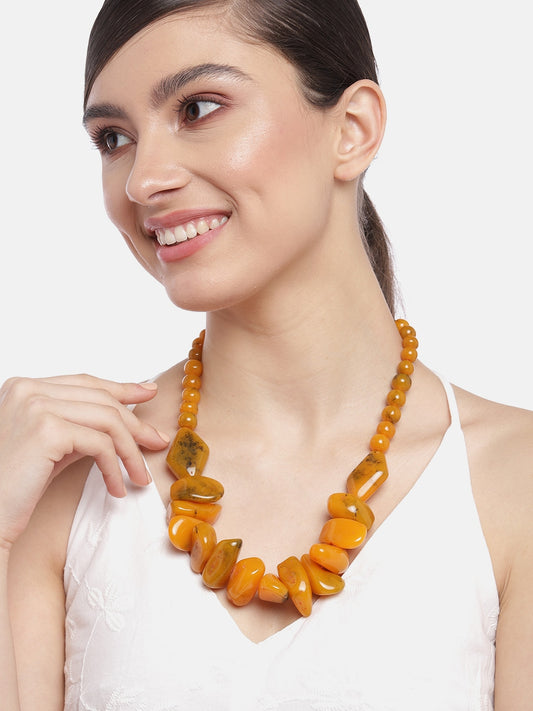 RICHEERA Mustard Beaded Necklace
