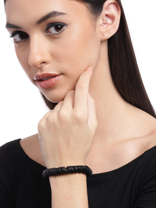 Women Black Elasticated Bracelet