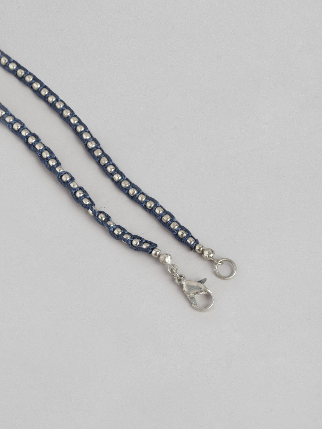 Silver-Plated Beaded Statement Necklace