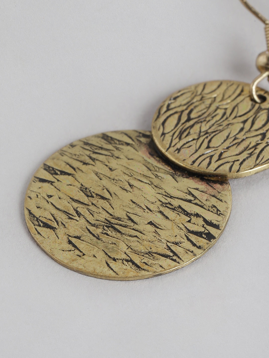 Gold-Plated Circular Drop Earrings