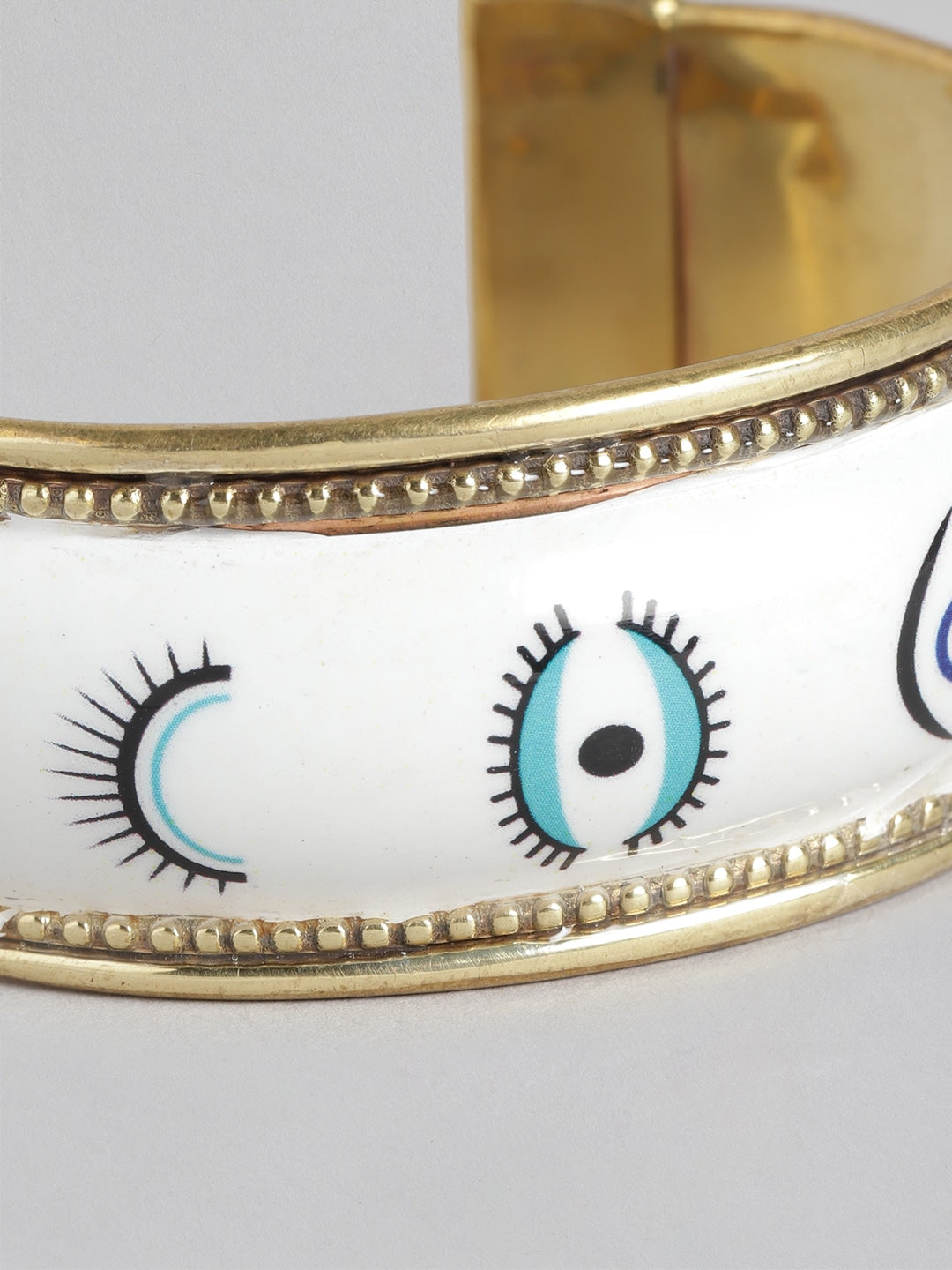 RICHEERA Enamelled Gold-Plated Cuff Bracelet