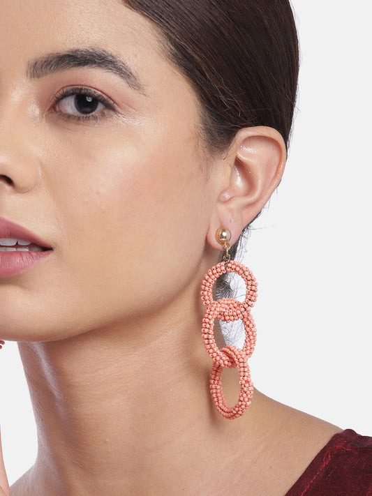 RICHEERA Orange Circular Drop Earrings