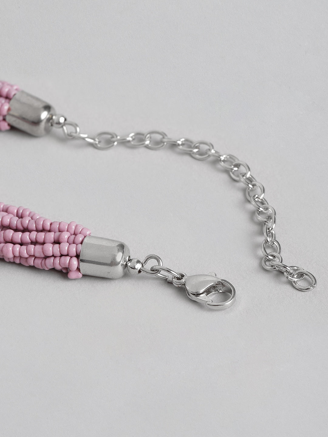 RICHEERA Brass Beaded Silver-Plated Necklace