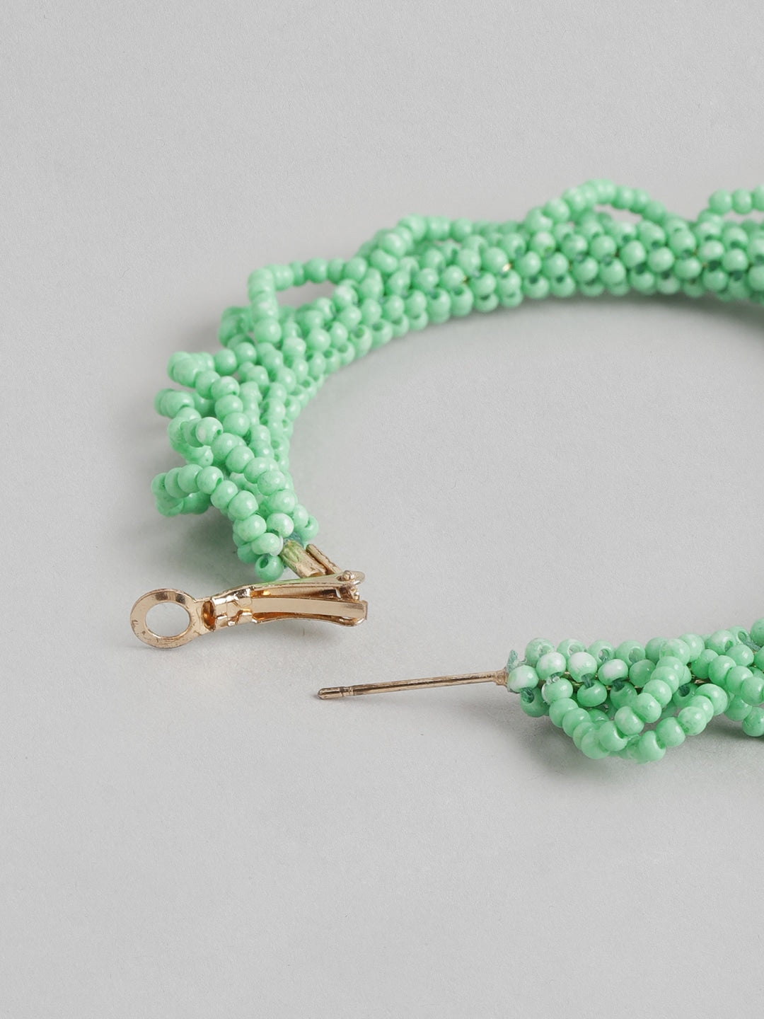 Artificial Beads Circular Hoop Earrings