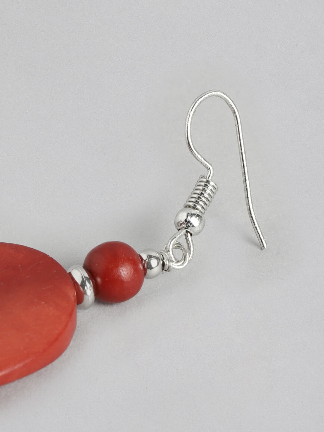 Silver-Plated Teardrop Shaped Drop Earrings