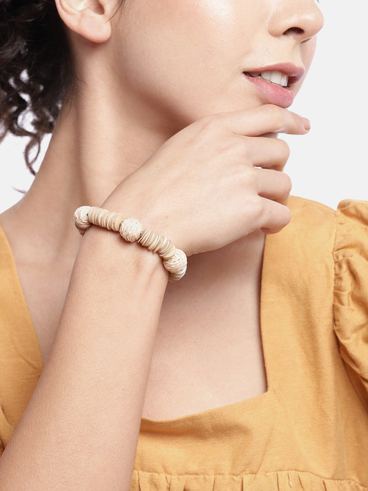 Women Beige Elasticated Bracelet