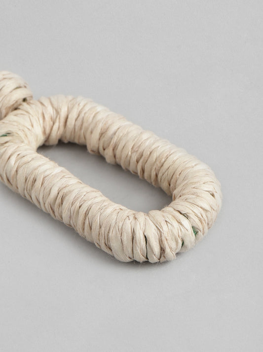 RICHEERA Off White Geometric Drop Earrings