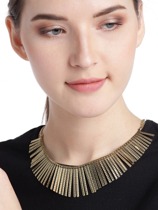 Gold-Plated Textured Necklace