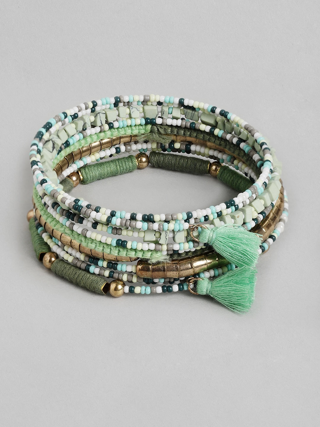 Women Green & White Multistrand Bracelet