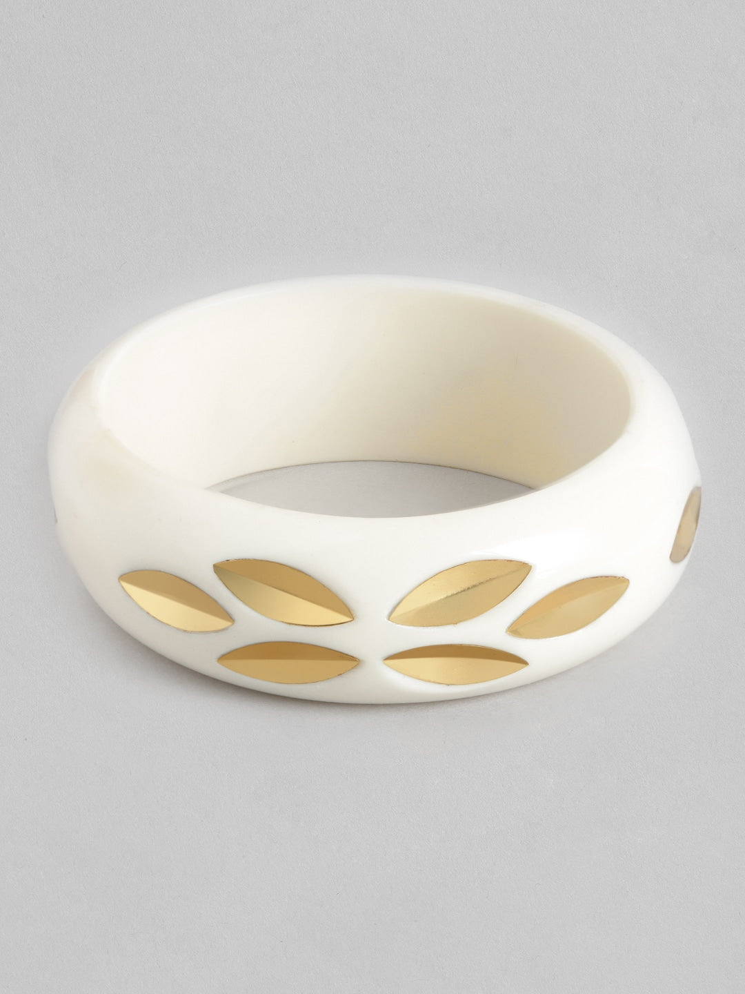 Women Cream-Coloured & Gold-Toned Bangle-Style Bracelet