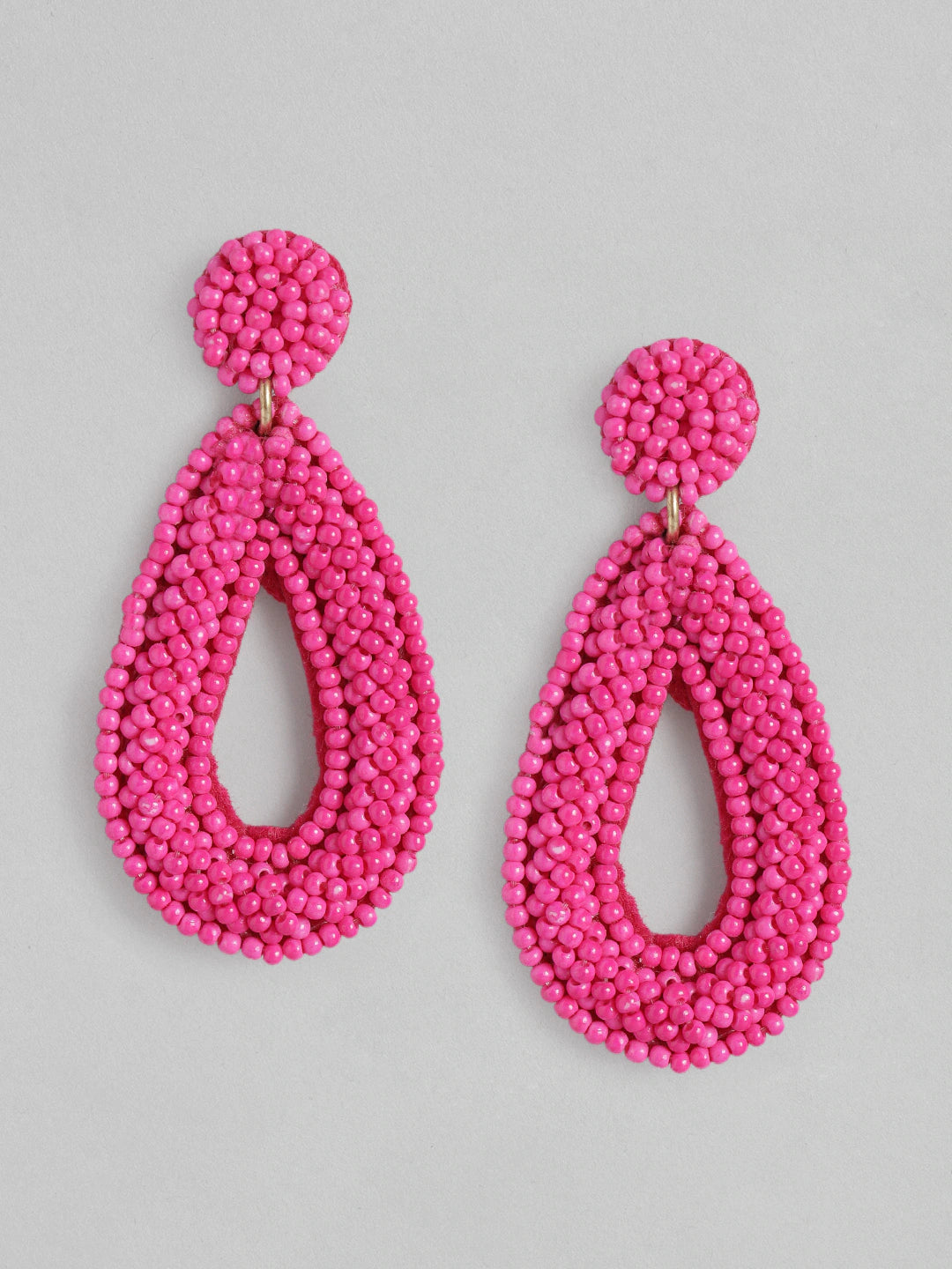 Pink Oval Drop Earrings