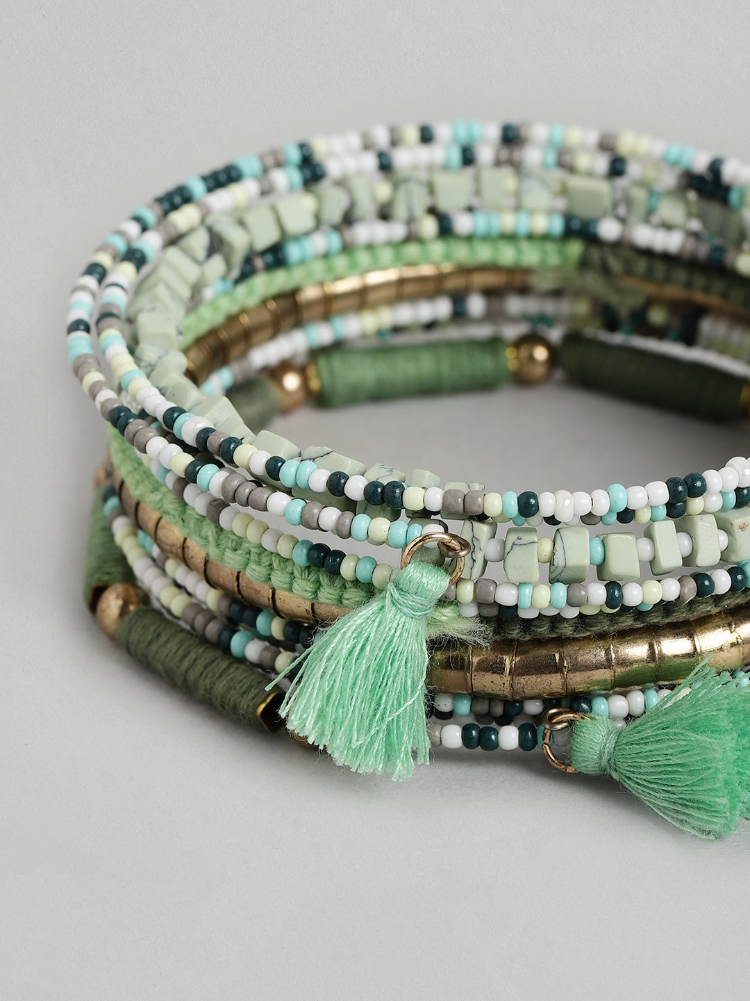 Women Green & White Multistrand Bracelet