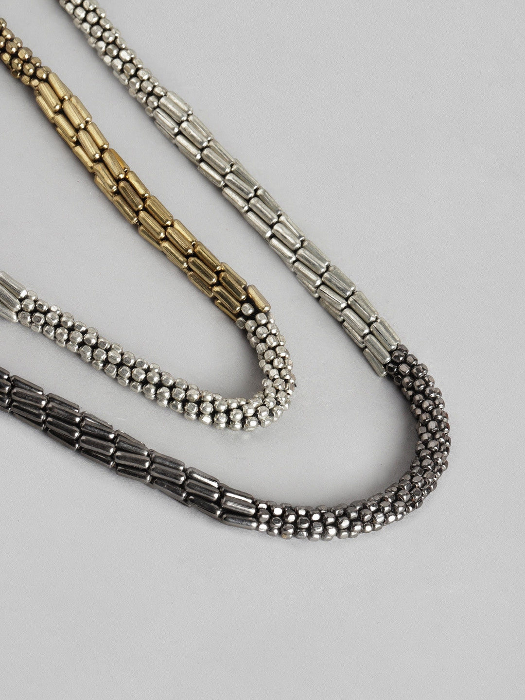RICHEERA Silver-Toned & Gold-Toned Layered Necklace