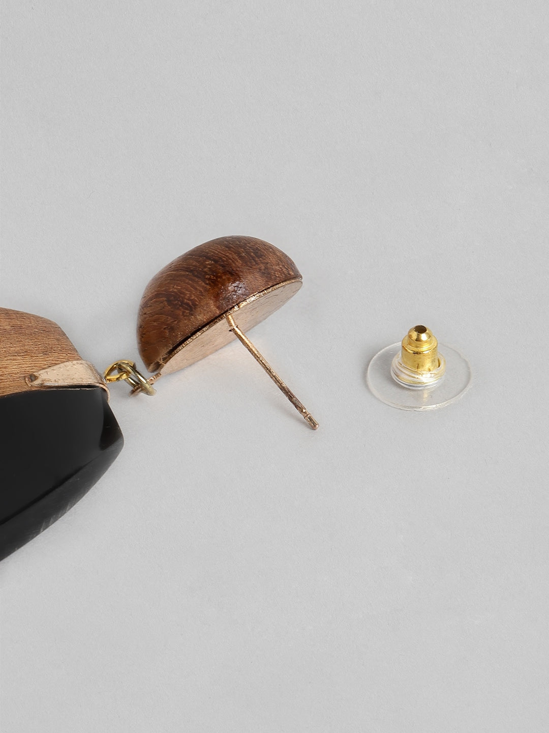 Black & Brown Teardrop Shaped Drop Earrings