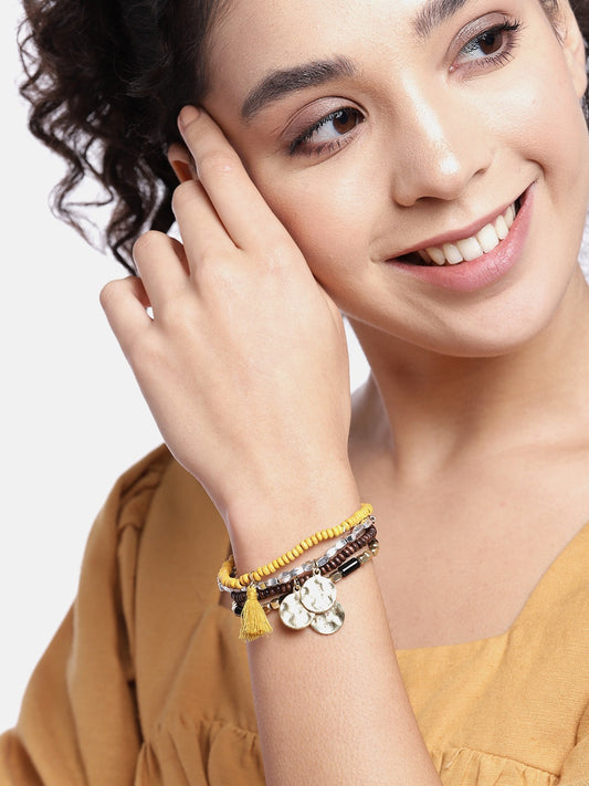 Women Gold-Plated & Yellow Armlet Bracelet