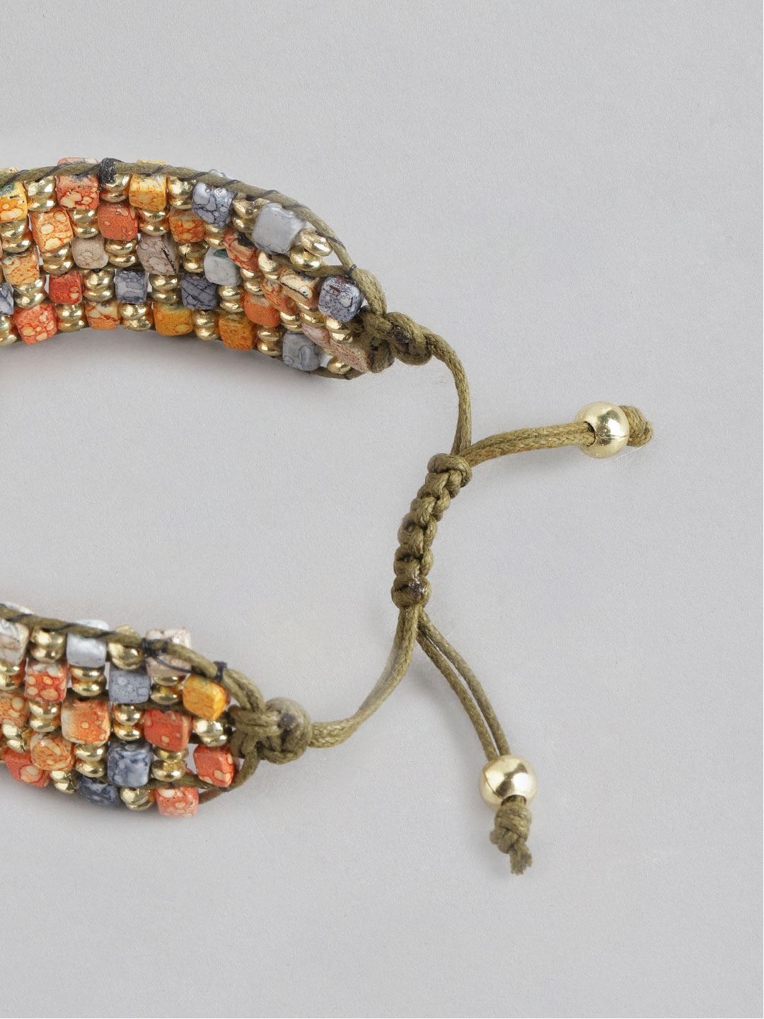 Women Gold-Plated Blue & Orange Armlet Bracelet