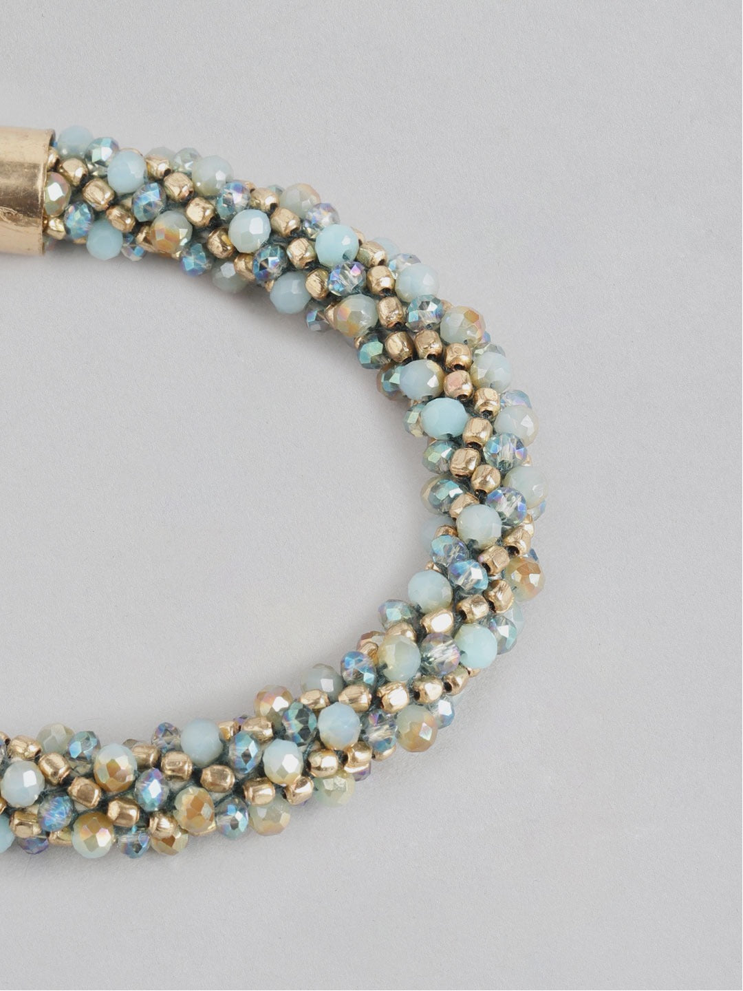 Women Gold-Plated & Blue Armlet Bracelet