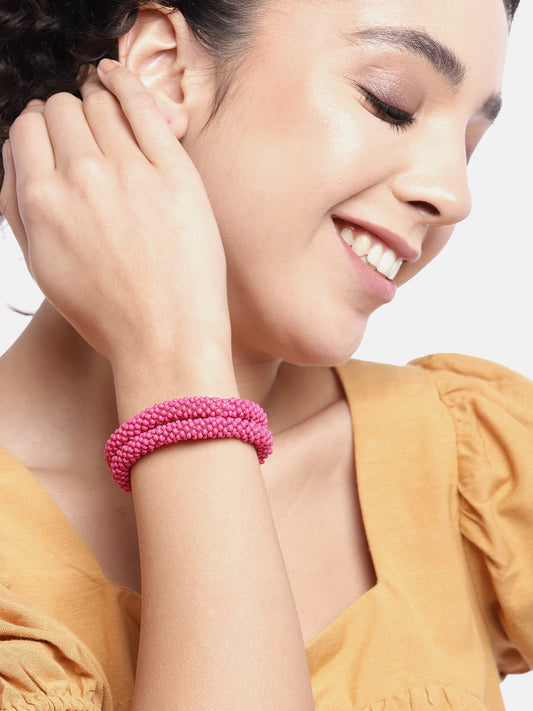 Women Pink Elasticated Bracelet