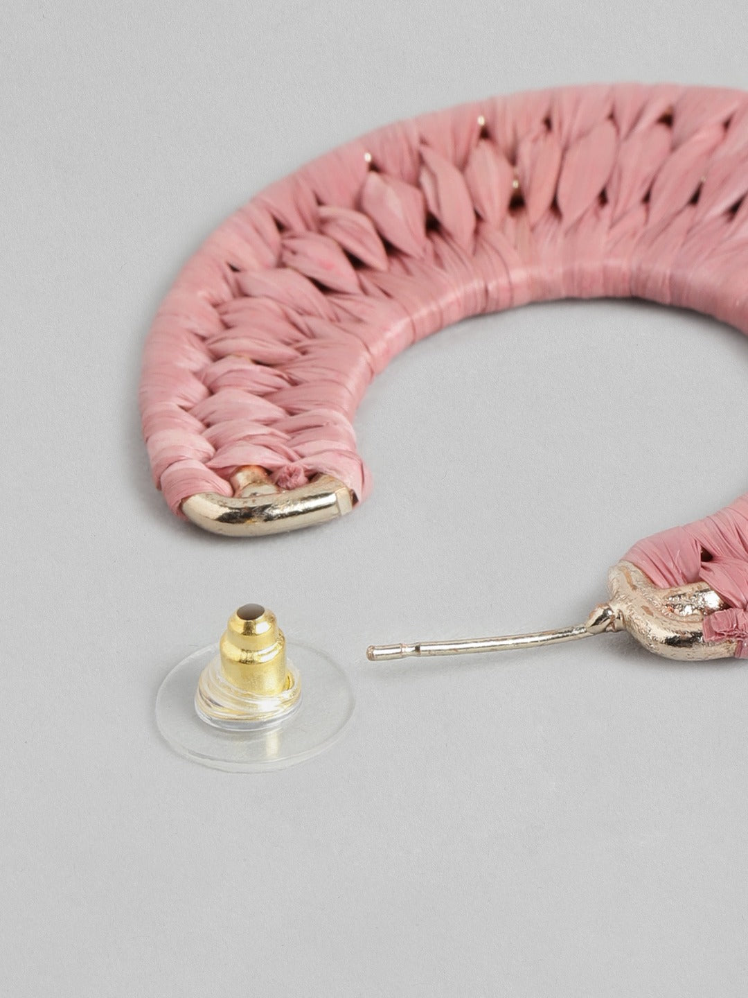 RICHEERA Pink Circular Half Hoop Earrings