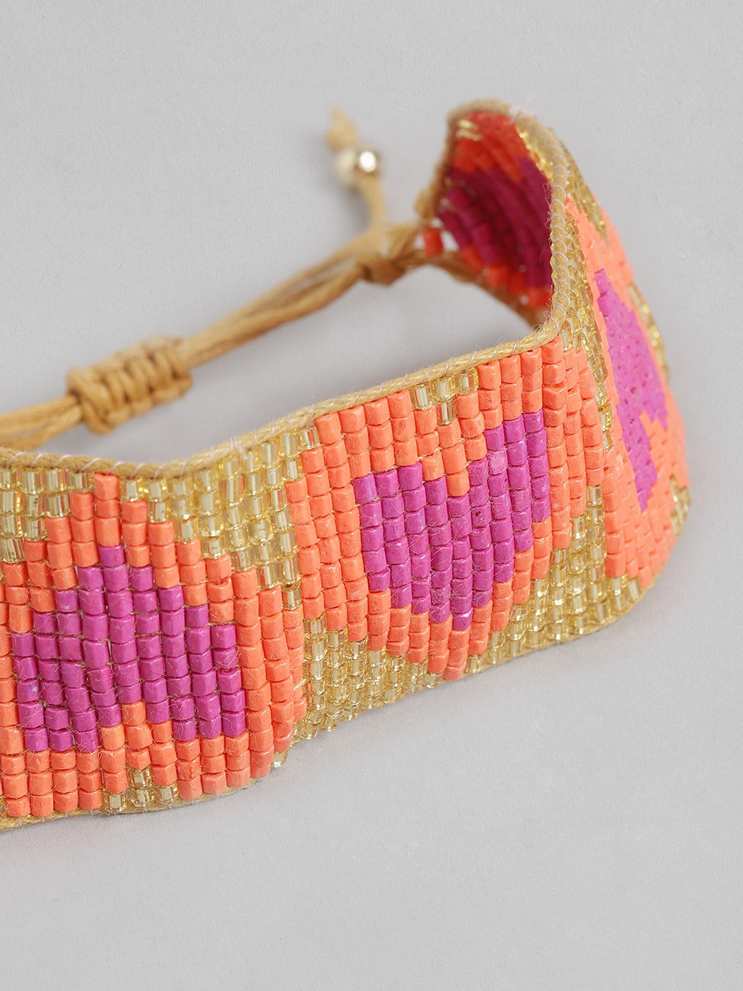 Women Orange & Pink Wraparound Bracelet