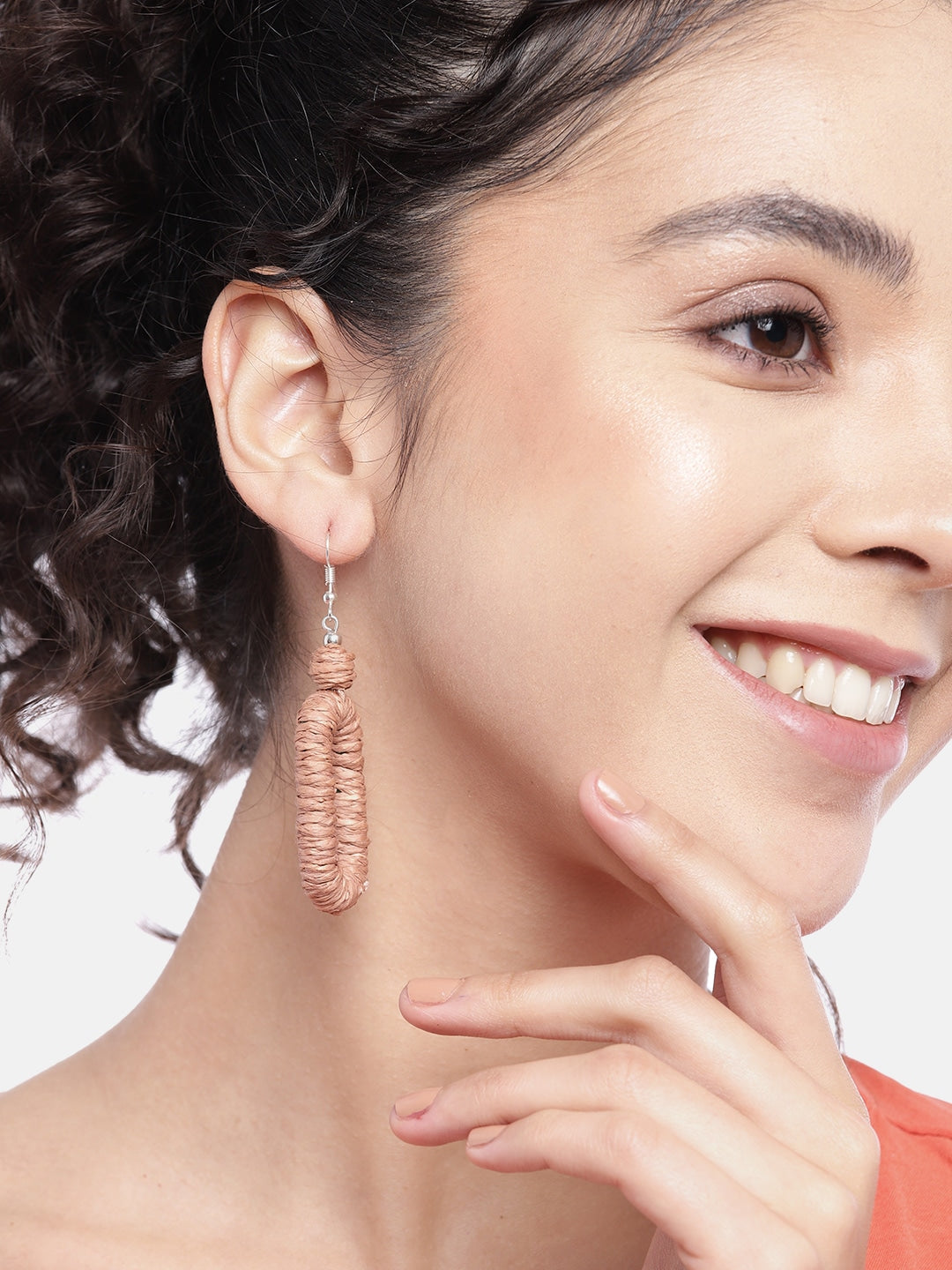 RICHEERA Brown Oval Drop Earrings