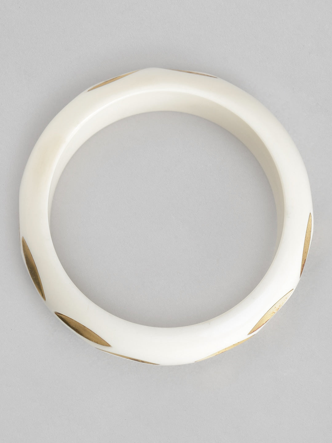 Women Cream-Coloured & Gold-Toned Bangle-Style Bracelet